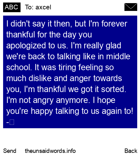 unsent message to axcel