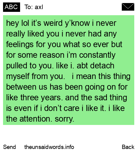 unsent message to axl