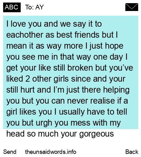 unsent message to AY