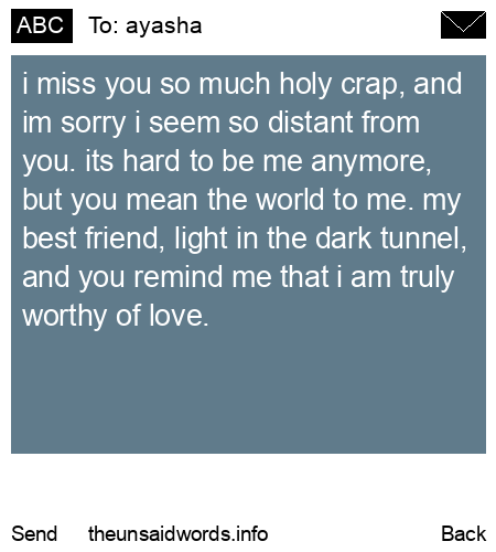 unsent message to ayasha