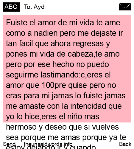 unsent message to Ayd