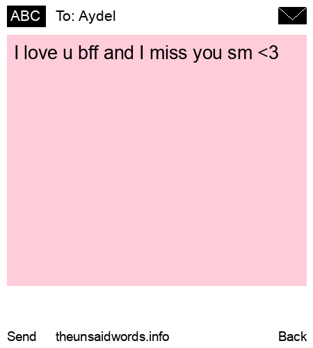 unsent message to Aydel 