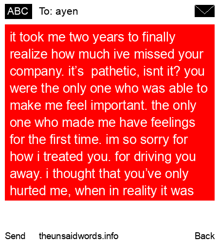 unsent message to ayen