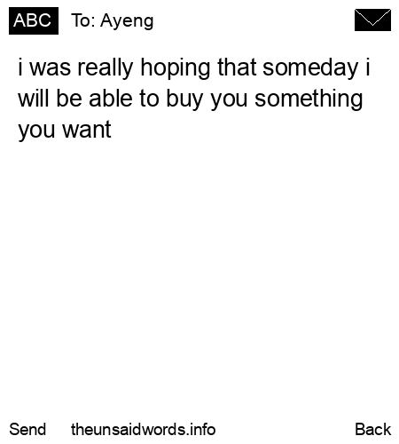 unsent message to Ayeng