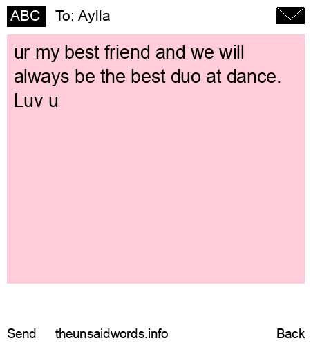 unsent message to Aylla 