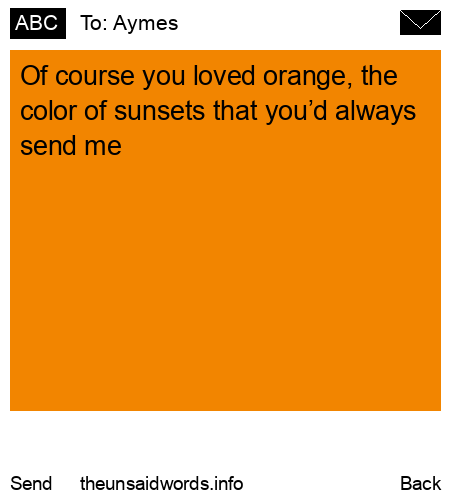 unsent message to Aymes