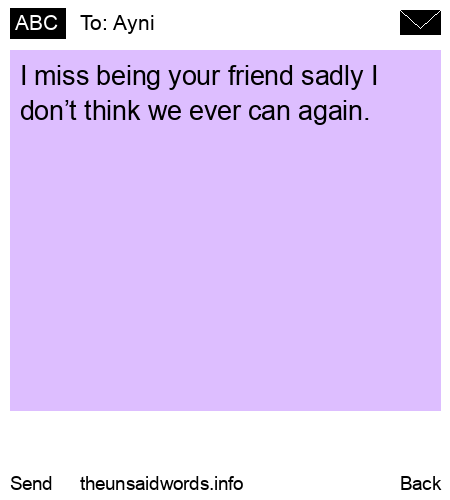 unsent message to Ayni