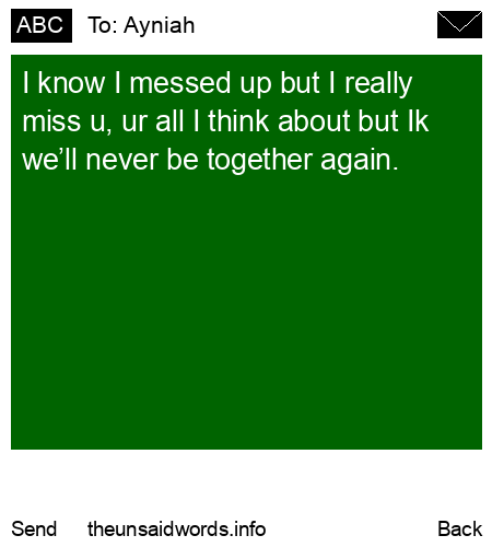 unsent message to Ayniah