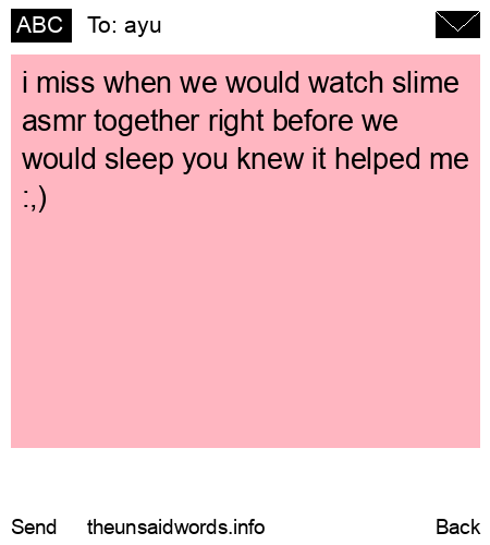 unsent message to ayu