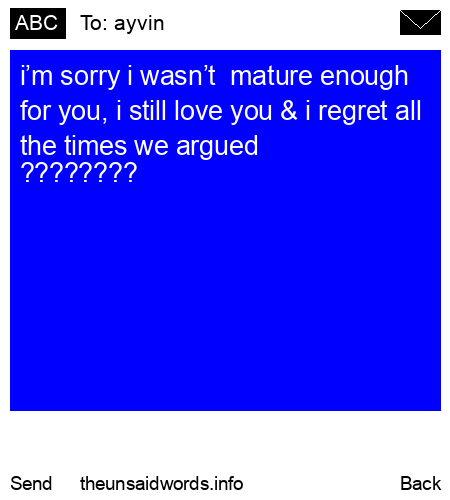 unsent message to ayvin