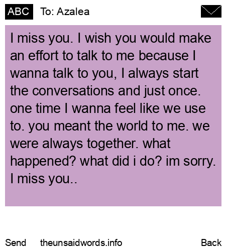 unsent message to Azalea