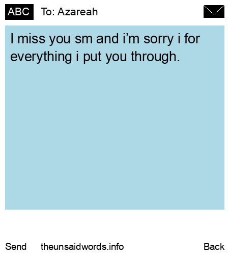 unsent message to Azareah