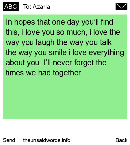 unsent message to Azaria