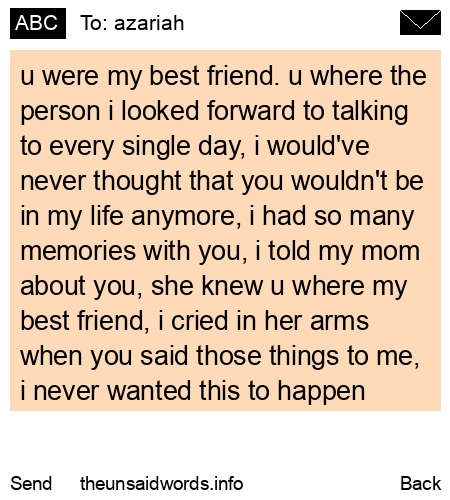 unsent message to azariah