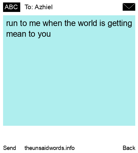 unsent message to Azhiel
