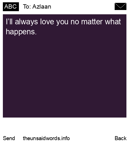 unsent message to Azlaan