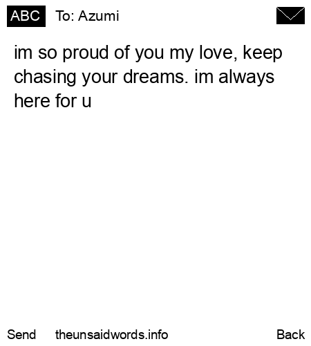 unsent message to Azumi
