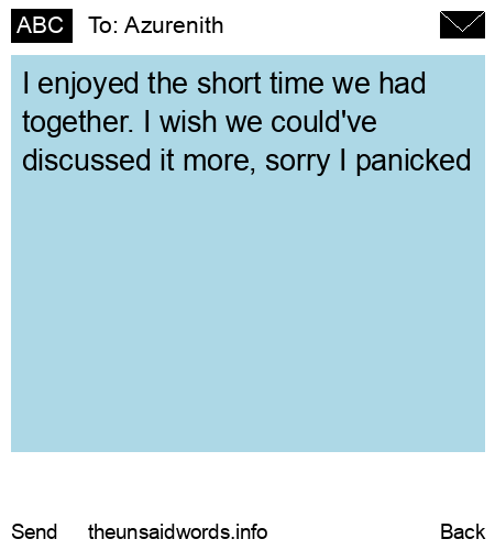 unsent message to Azurenith