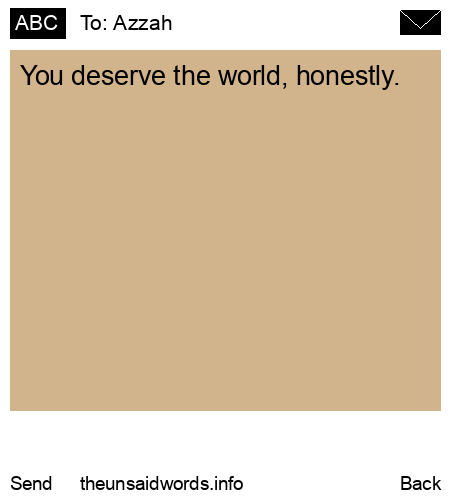 unsent message to Azzah
