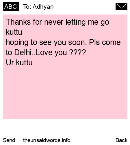 unsent message to Adhyan