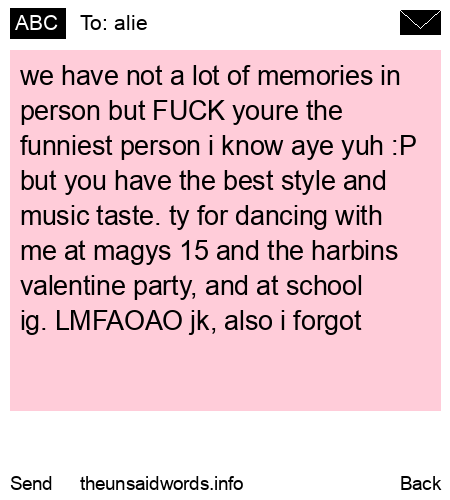 unsent message to alie