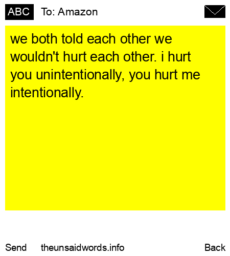 unsent message to Amazon