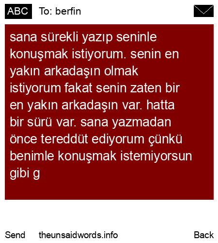 unsent message to berfin