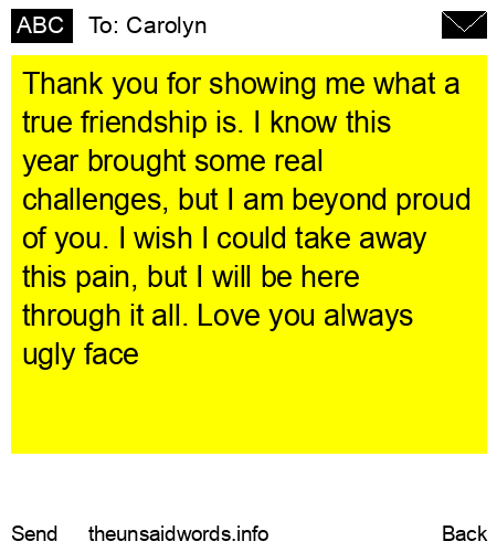 unsent message to Carolyn