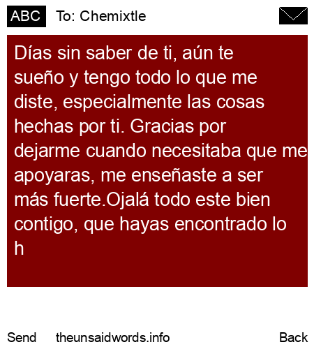 unsent message to Chemixtle