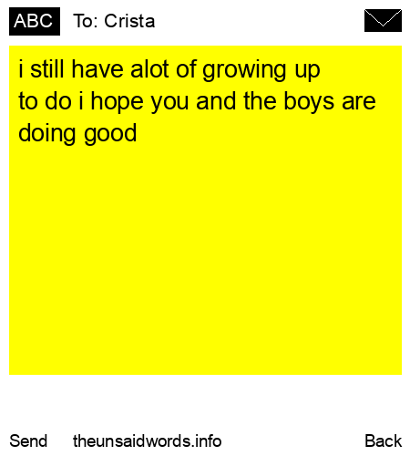 unsent message to Crista