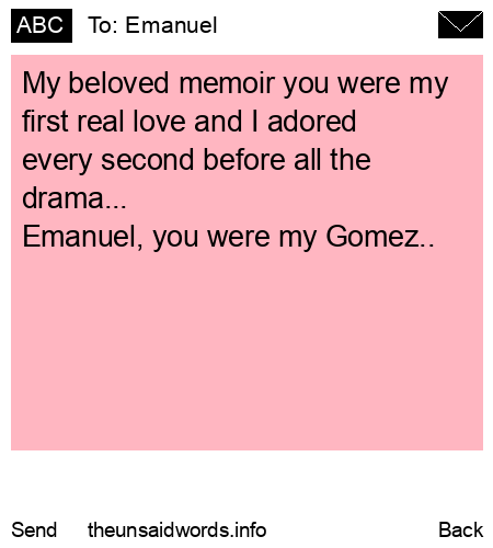 unsent message to Emanuel