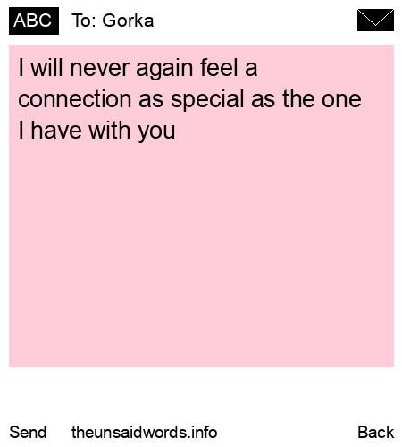 unsent message to Gorka