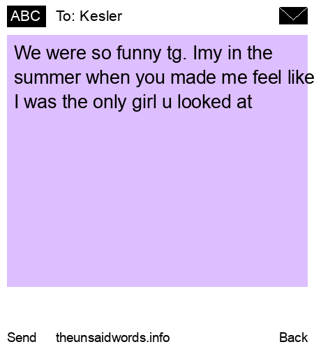 unsent message to Kesler