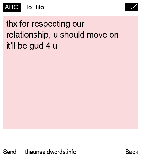 unsent message to lilo 