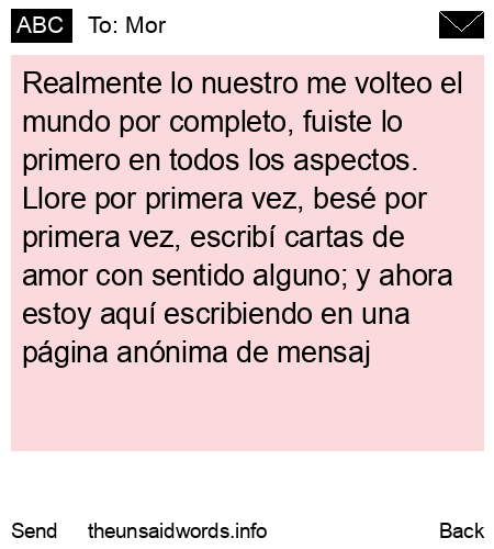 unsent message to Mor
