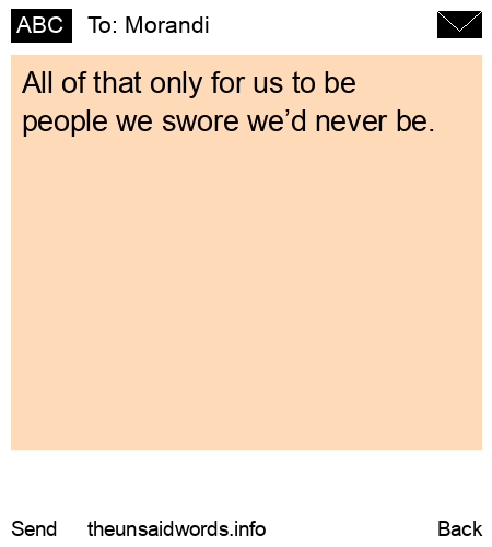 unsent message to Morandi