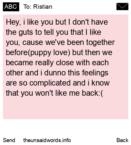 unsent message to Ristian