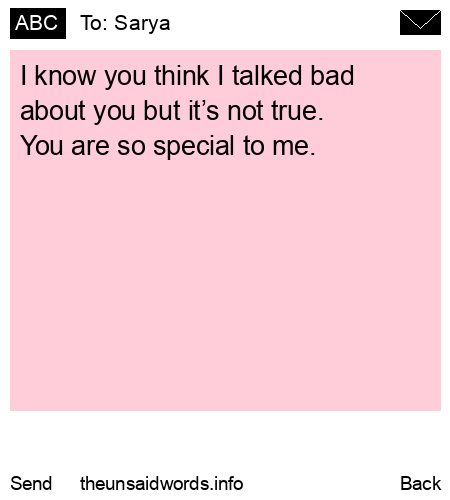 unsent message to Sarya