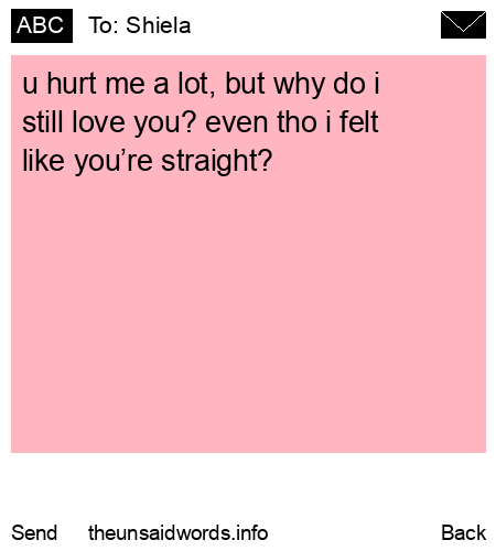 unsent message to Shiela