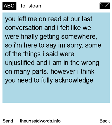 unsent message to sloan
