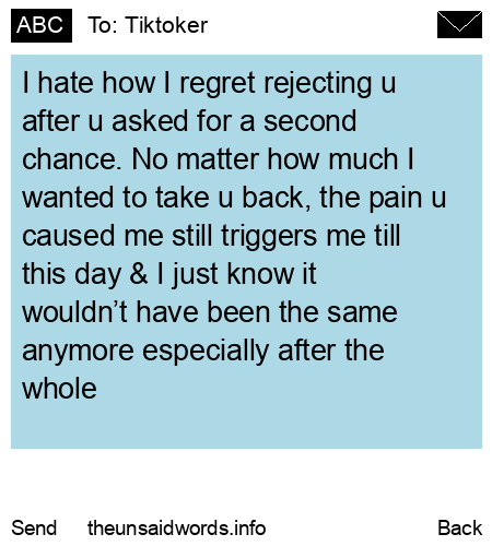 unsent message to Tiktoker
