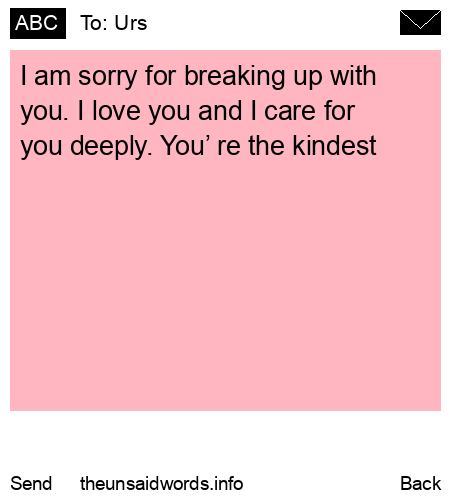unsent message to Urs