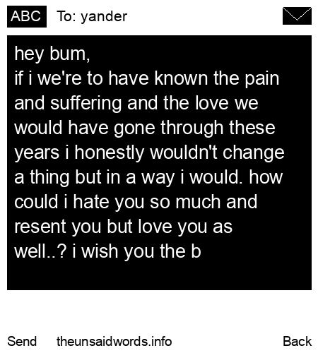 unsent message to yander