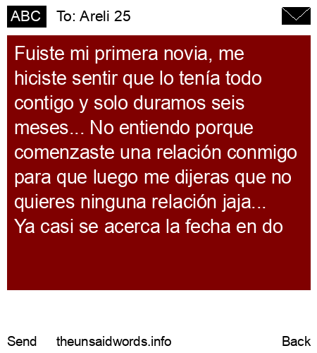 unsent message to Areli 25