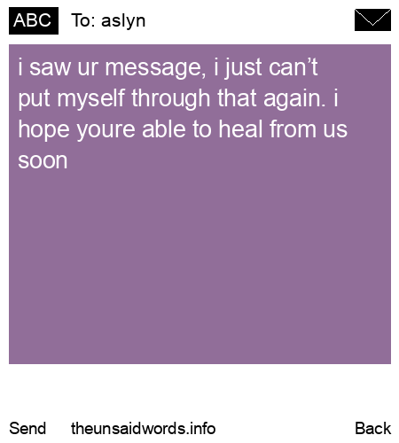 unsent message to aslyn