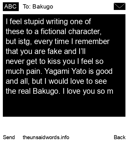 unsent message to Bakugo