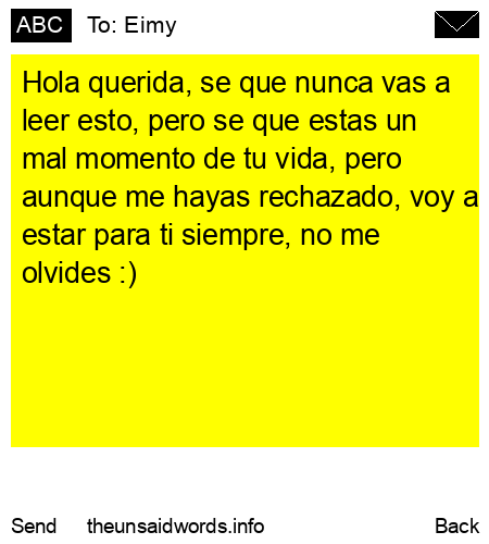 unsent message to Eimy