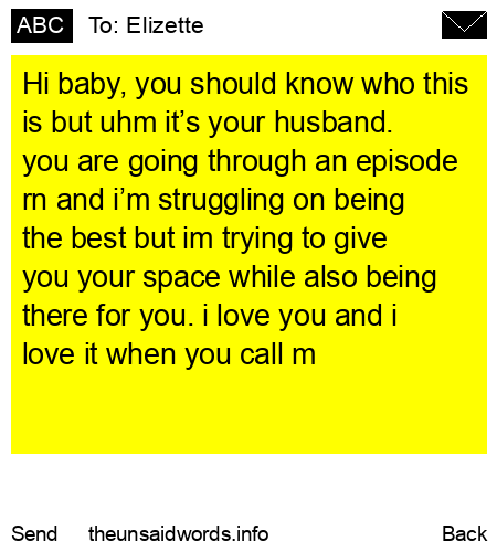 unsent message to Elizette