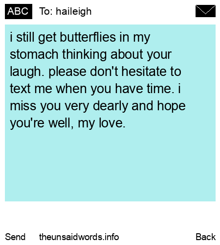 unsent message to haileigh
