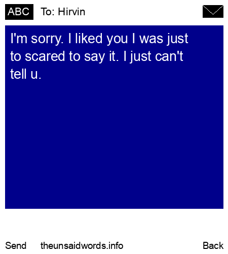 unsent message to Hirvin